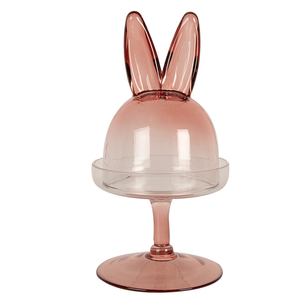 Glass Dome Bunny Cloche Bell Jar - Pink