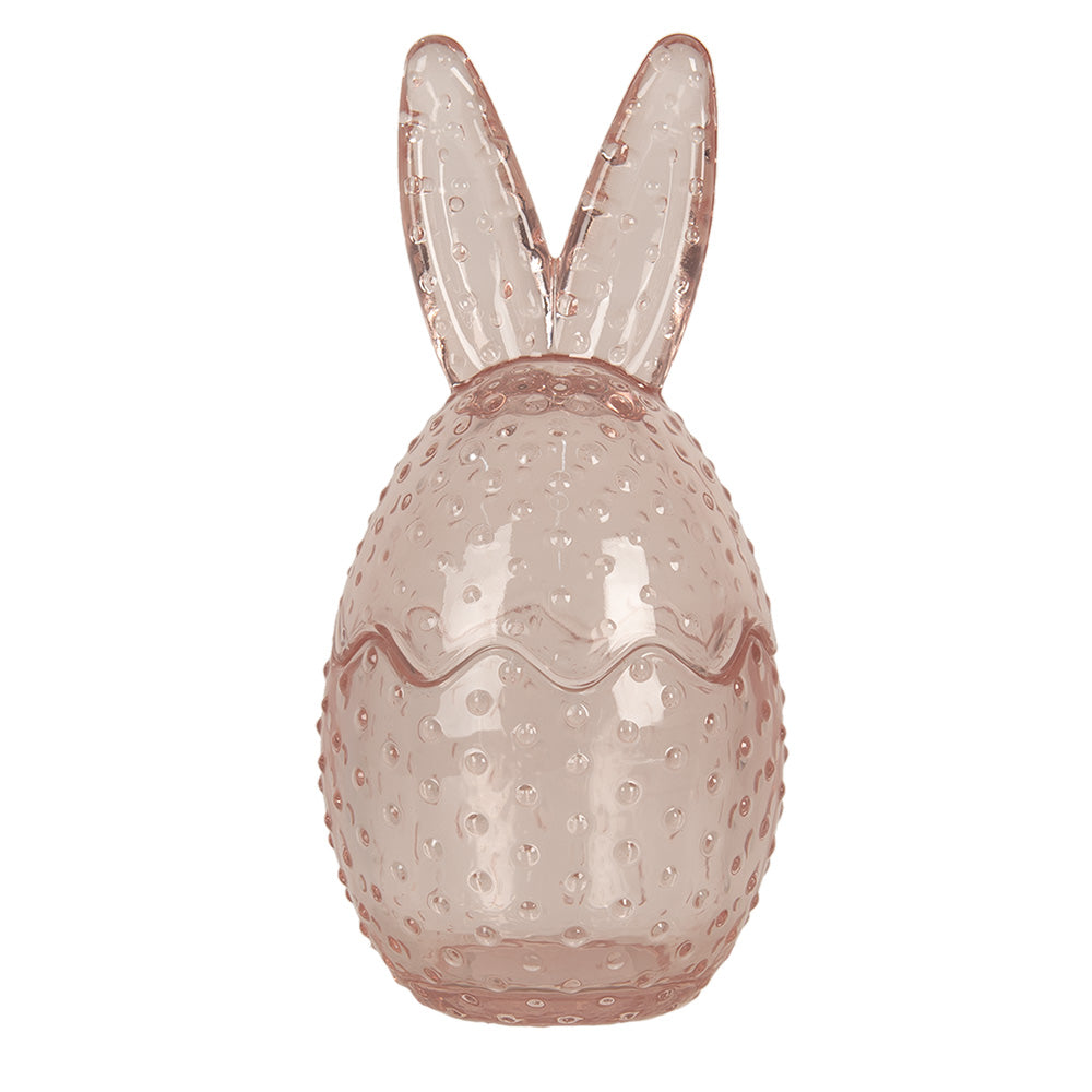 Glass Storage Jar with Bunny Ears - Clear or Pink