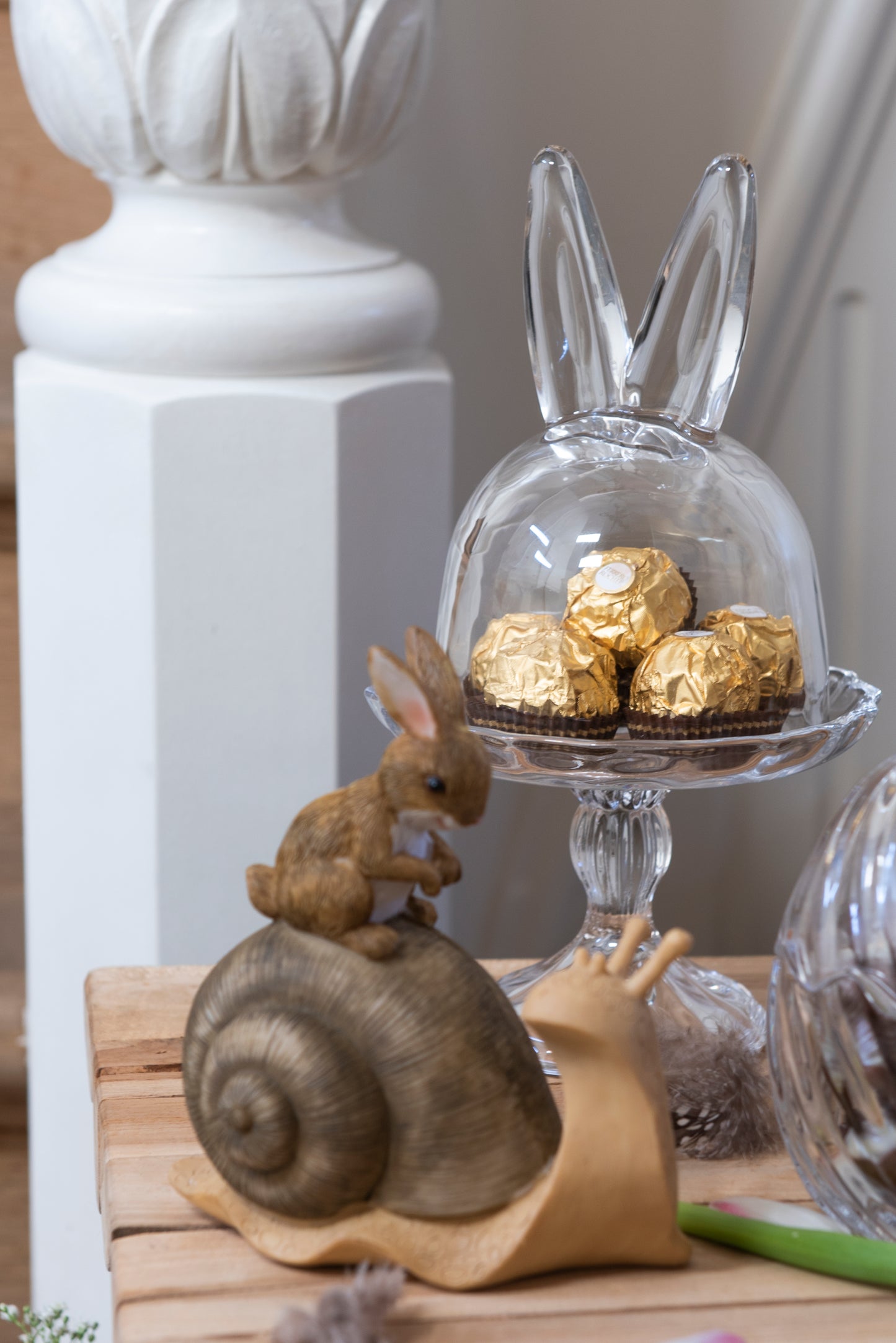 Glass Dome Bunny Cloche Bell Jar - Clear