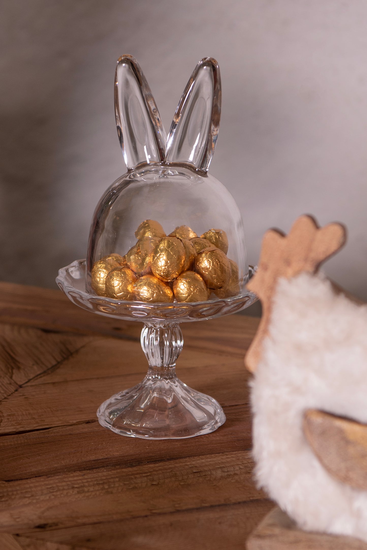 Glass Dome Bunny Cloche Bell Jar - Clear