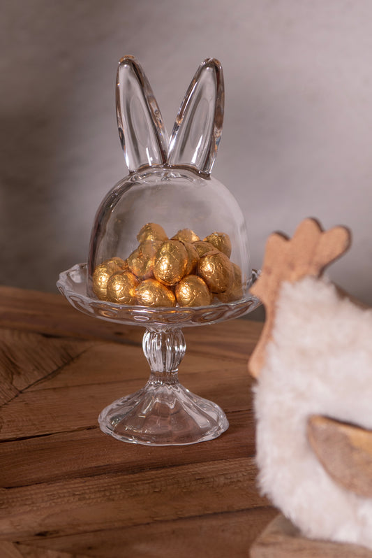 Glass Dome Bunny Cloche Bell Jar - Clear