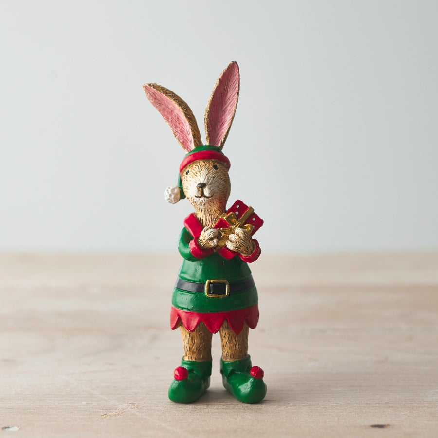 Christmas Bunny in Elf Costume