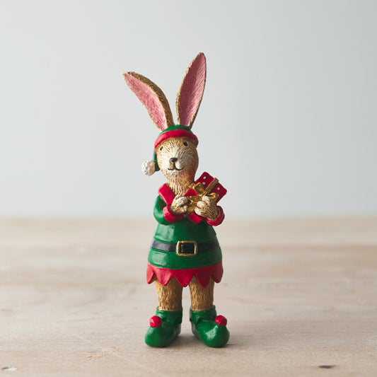 Christmas Bunny in Elf Costume