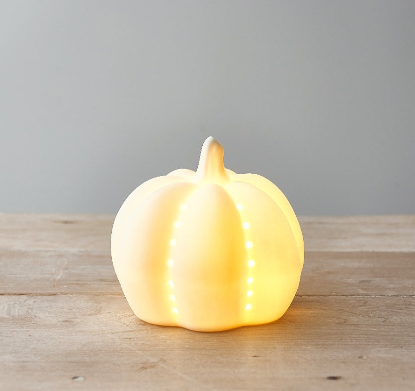 Ceramic LED Pumpkins - set of 2