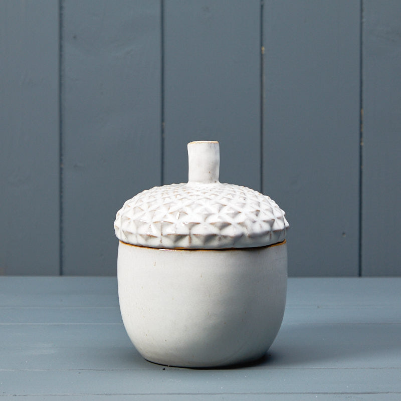 Glazed Ceramic Acorn Pots - Set of 2
