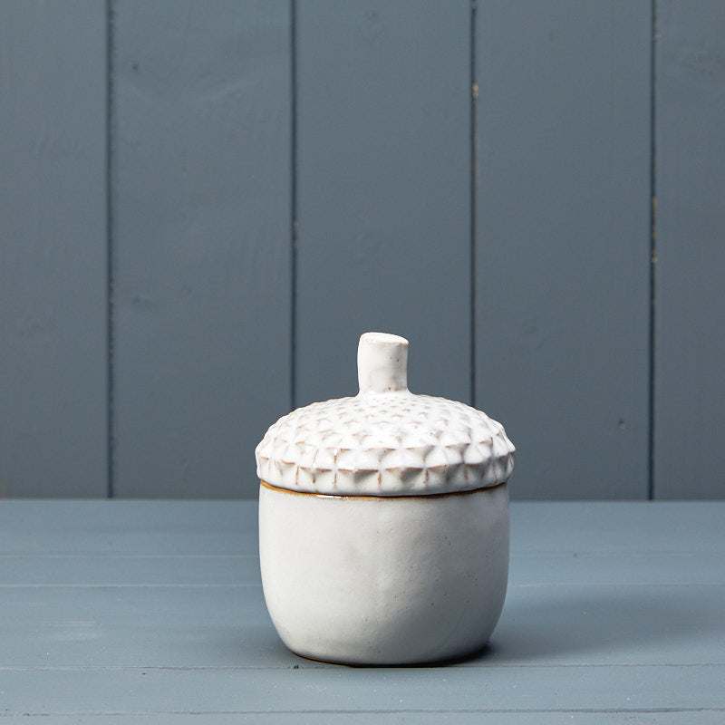 Glazed Ceramic Acorn Pots - Set of 2