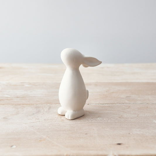 Set of 2 Matte White Easter Bunny Ornaments