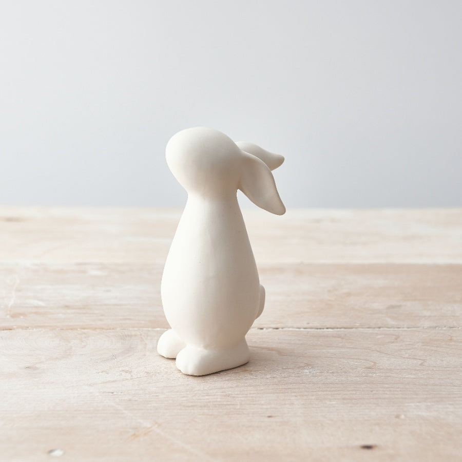 Set of 2 Matte White Easter Bunny Ornaments