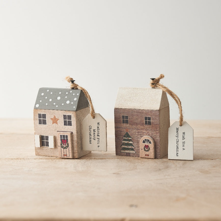 Christmas Wooden House Block - 2 Cute Designs Available