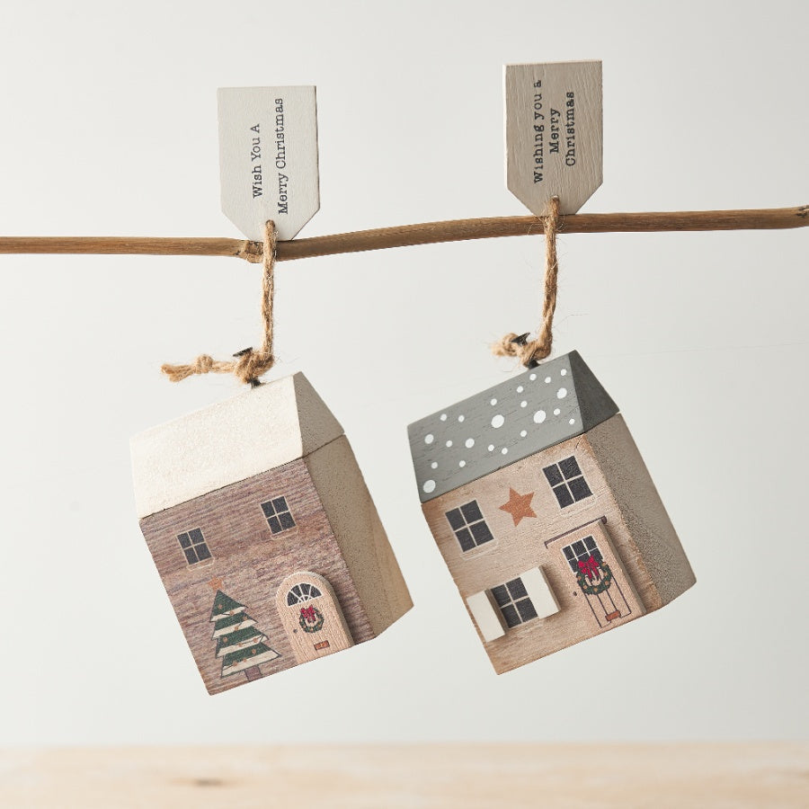 Christmas Wooden House Block - 2 Cute Designs Available