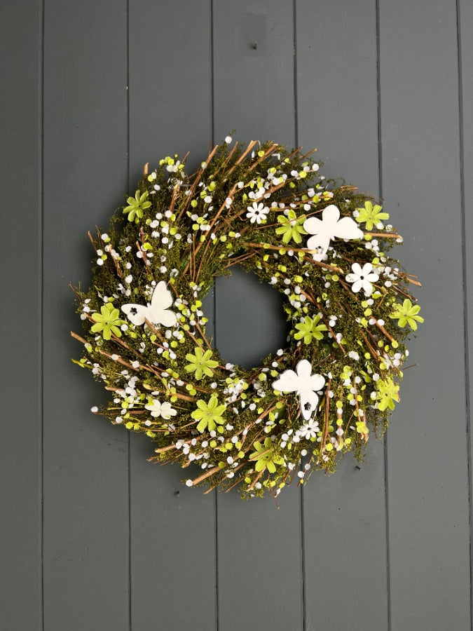 Butterfly Floral Spring Wreath