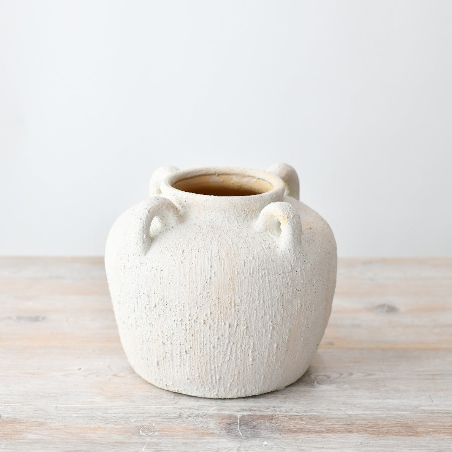 White Rustic Toby Vase - 2 sizes