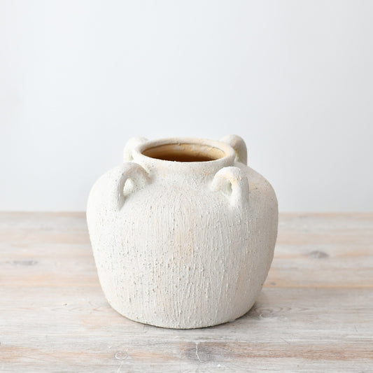 White Rustic Toby Vase - 2 sizes