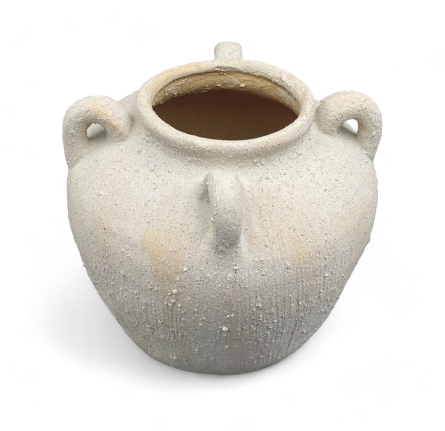White Rustic Toby Vase - 2 sizes