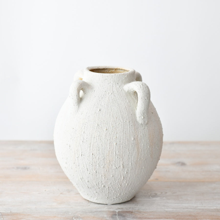 White Rustic Toby Vase - 2 sizes
