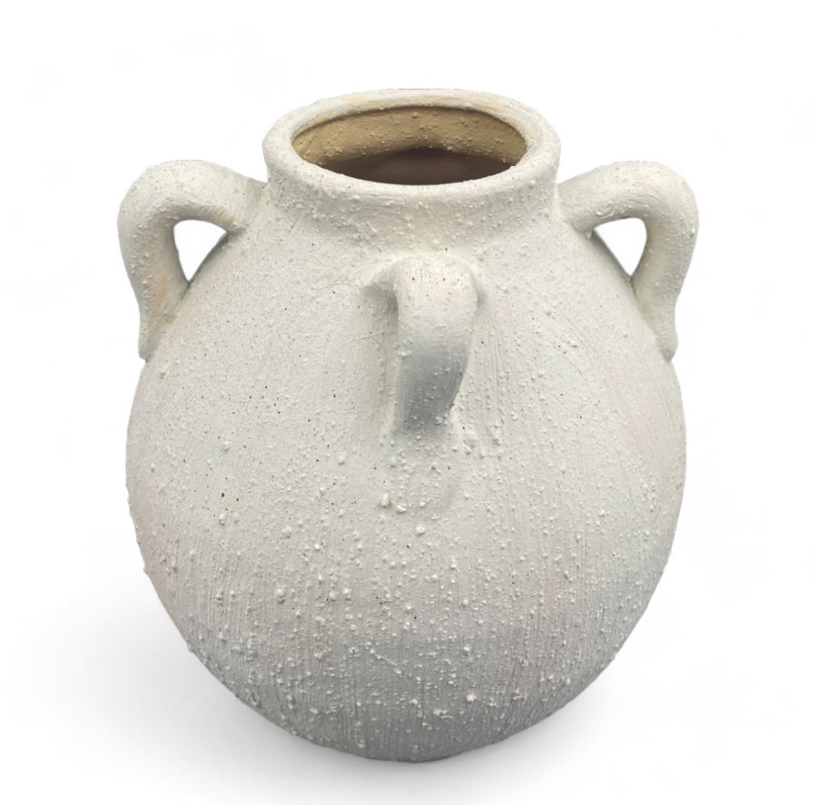 White Rustic Toby Vase - 2 sizes