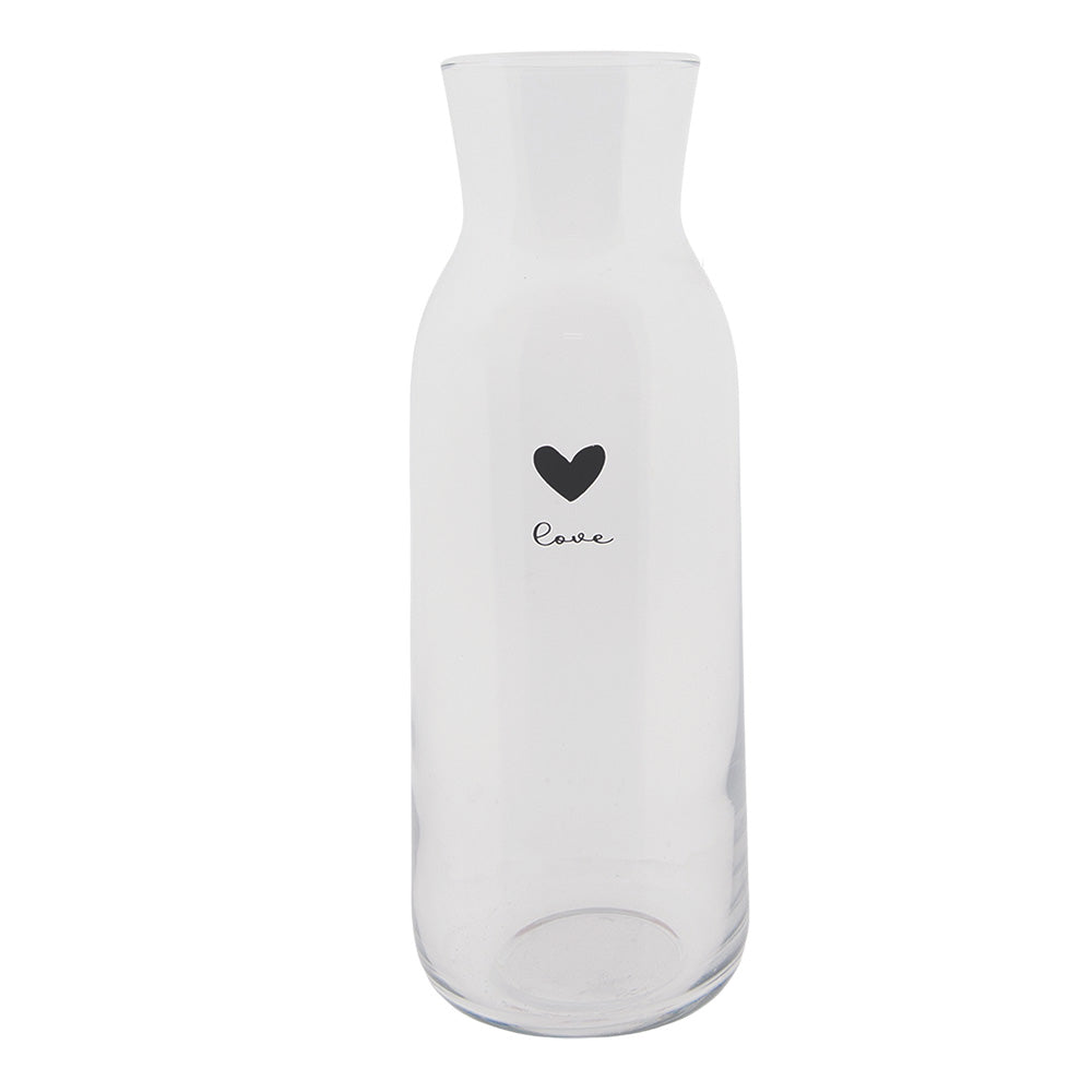 Glass Heart Mug, Water Glass & Carafe