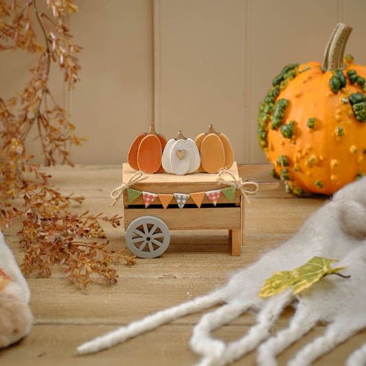 Harvest Home Wooden Pumpkin Cart