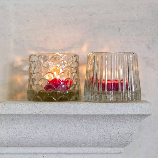 Tea Light Holder Clear 2 Asst Designs