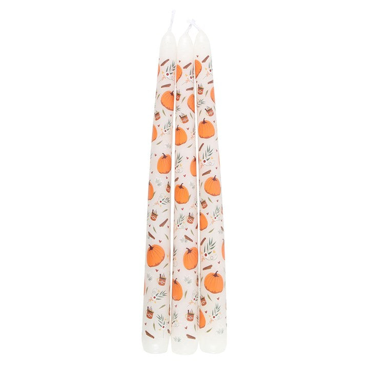 Pumpkin Taper Candles - set of 3