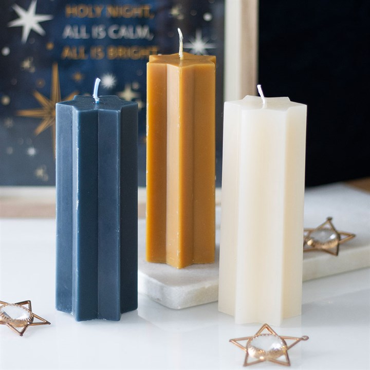 Star Shaped Taper Candles - 3 colours available