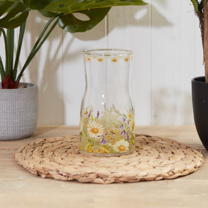 Daisy Bee Floral Gin Glass & Carafe - set or singles
