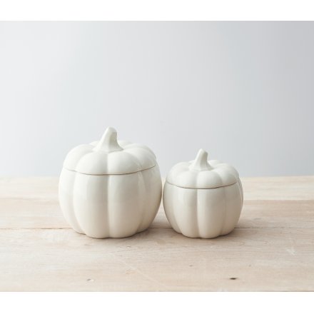 Glazed Ceramic Pumpkin Pots