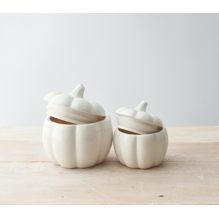Glazed Ceramic Pumpkin Pots