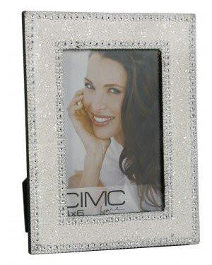 White Glitz Glitter And Beads Photo Frame 6 x 4