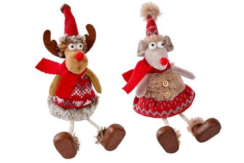 Sitting Christmas Mice & Reindeer