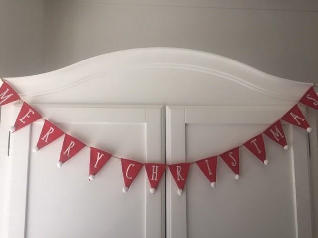 Red Merry Christmas Bunting Garland