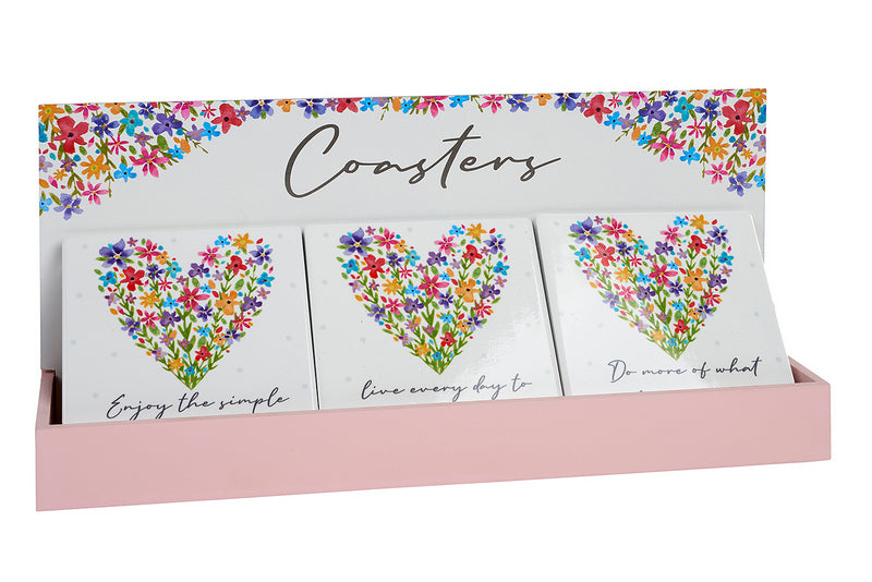 Flower Heart Coasters