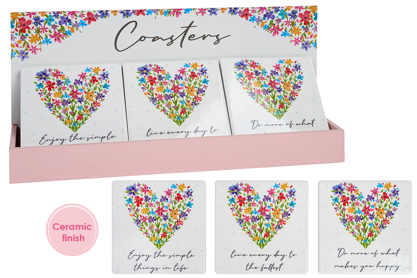 Flower Heart Coasters
