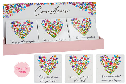 Flower Heart Coasters
