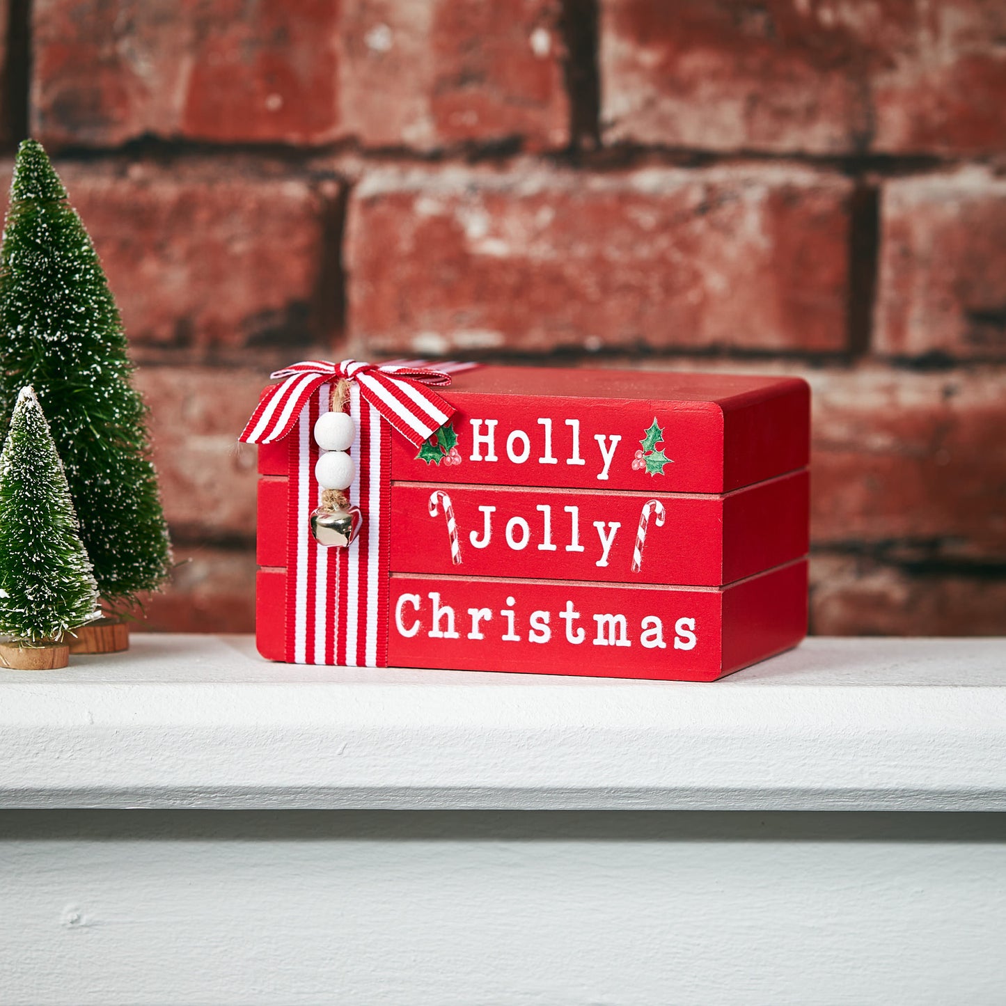 Holly Jolly Christmas Book Stack