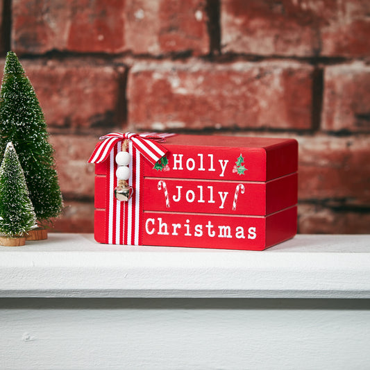 Holly Jolly Christmas Book Stack