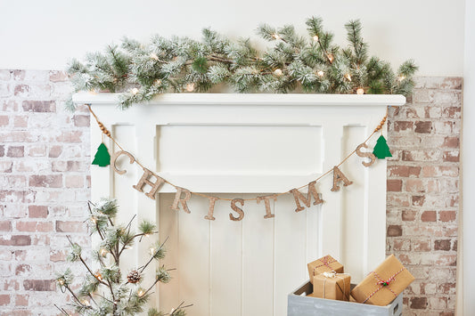 Wooden Christmas Tree Bunting Garland