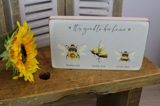 Sunflower & Bee Family Block - 2 styles available