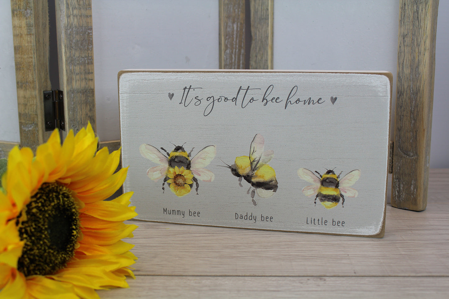 Sunflower & Bee Family Block - 2 styles available