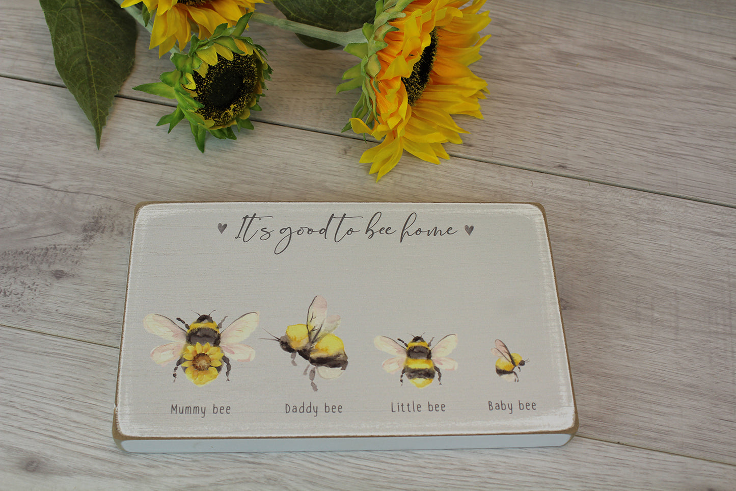 Sunflower & Bee Family Block - 2 styles available