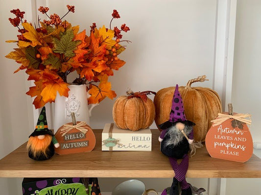 Set of 2 Orange Pumpkin Blocks