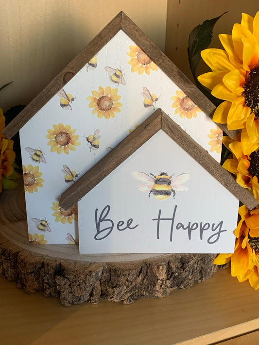 Sunflower Bee Double House Block