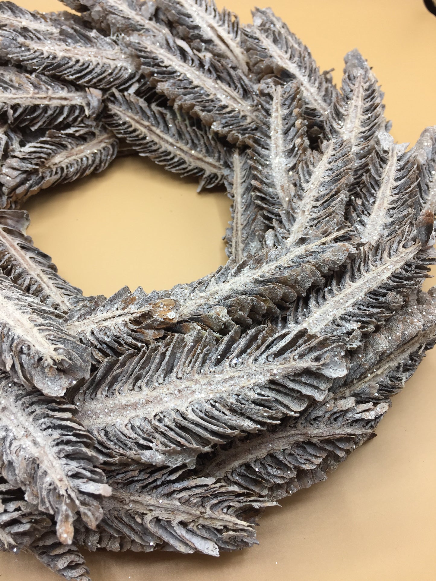 Round Silver & Grey Glittery Wreath