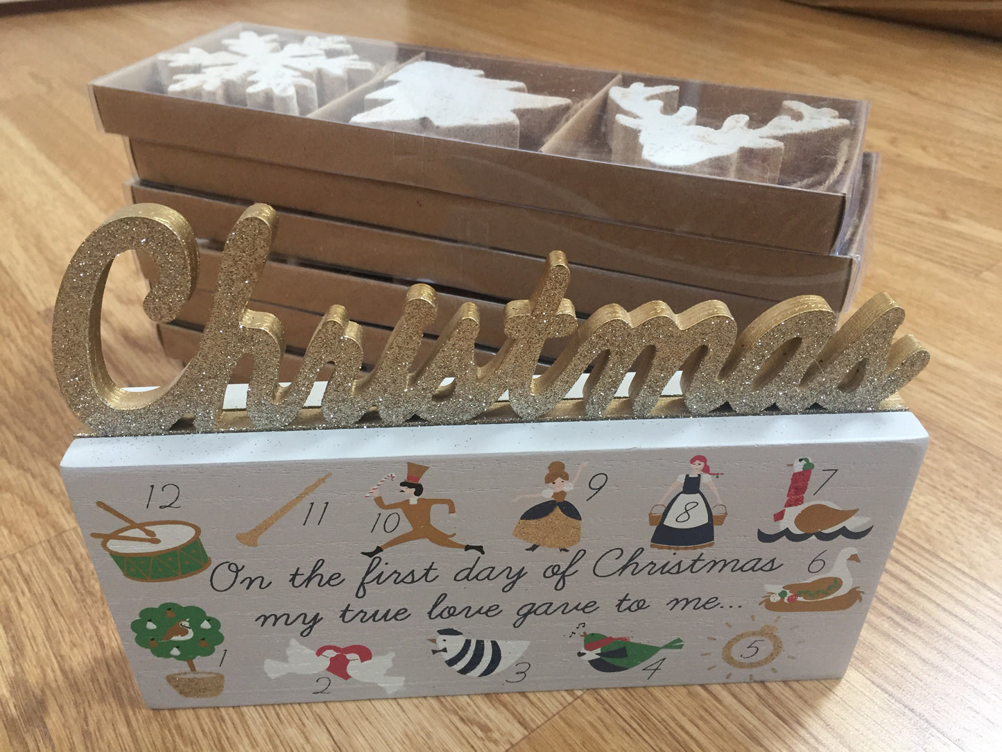 12 Days of Christmas Wooden Block