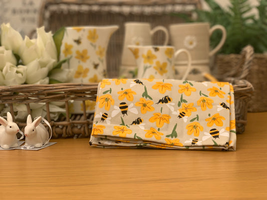 bees & buttercups tea towel