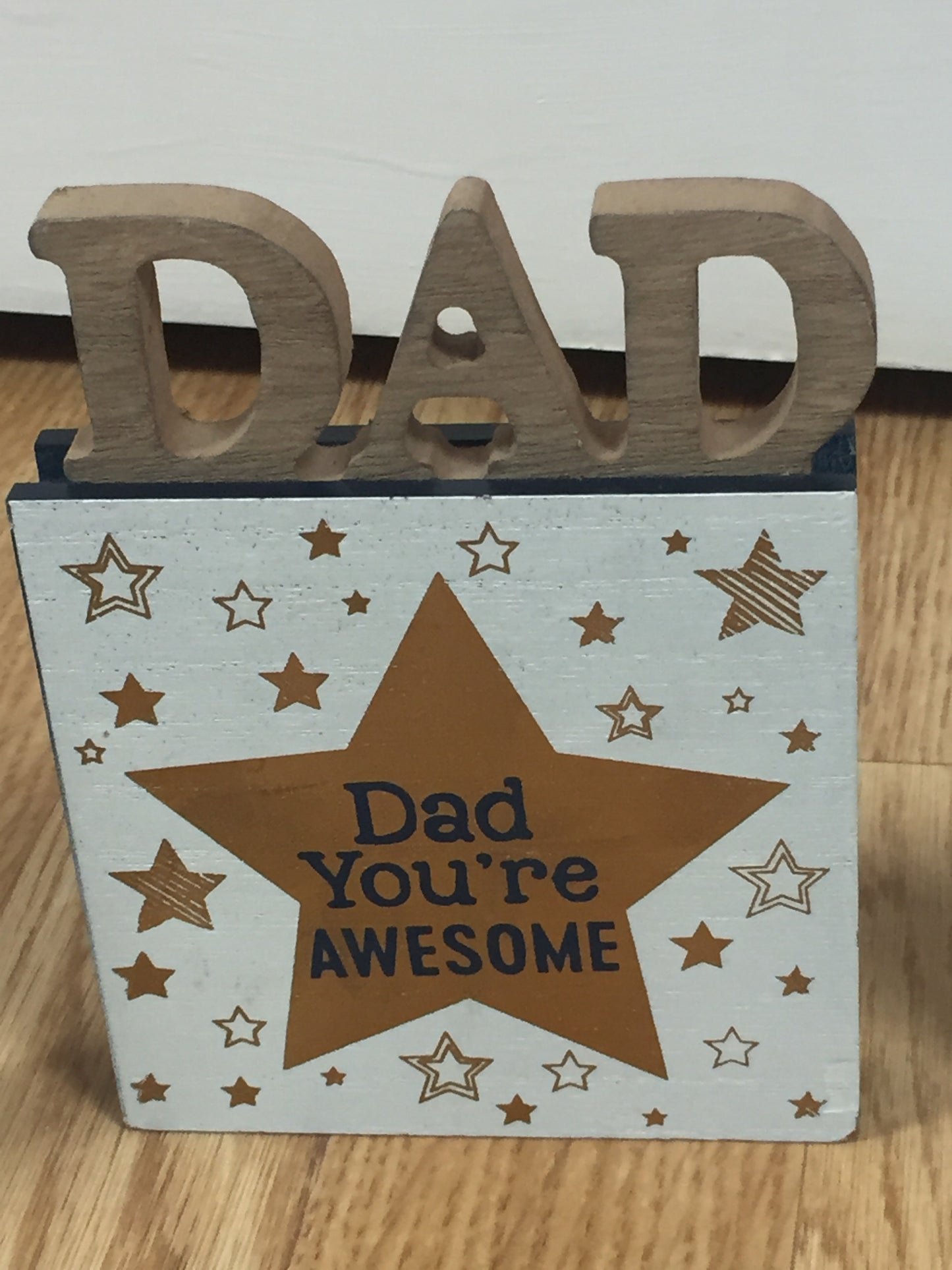 Dad Standing Wooden Block Sign