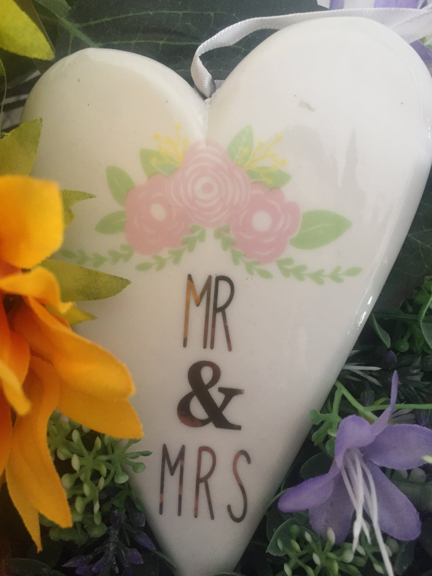 Ceramic Mr & Mrs Heart