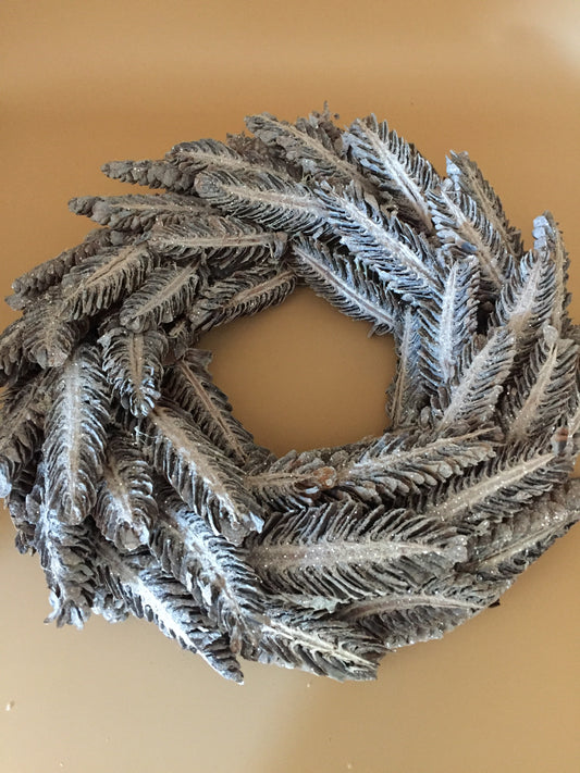Round Silver & Grey Glittery Wreath