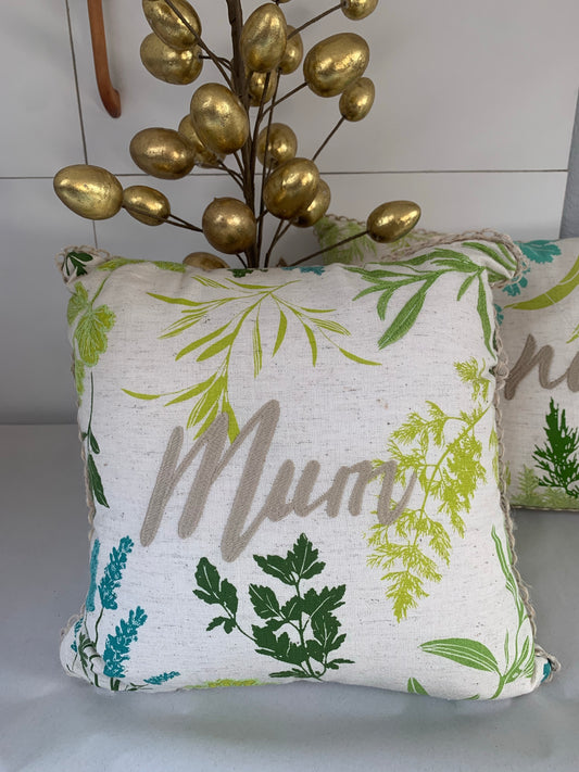 Green & Blue Floral Cushions - Mum & Grandma