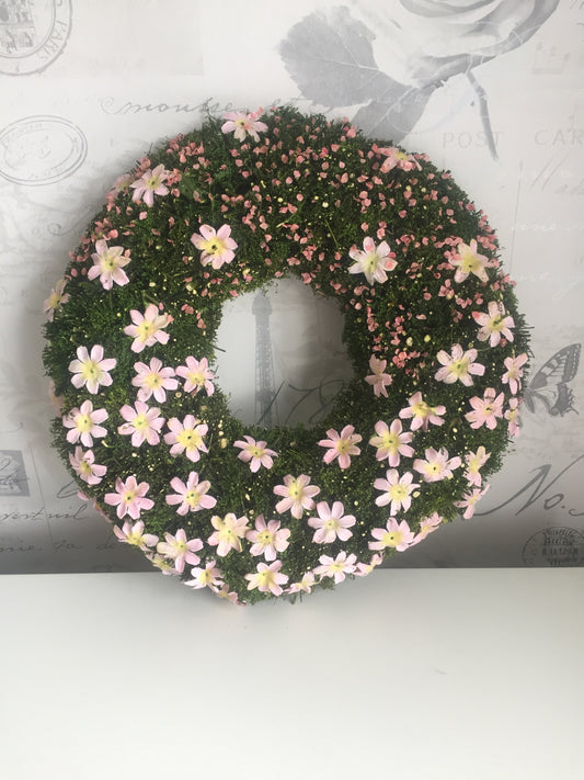 Easter Floral Mossy Wreath